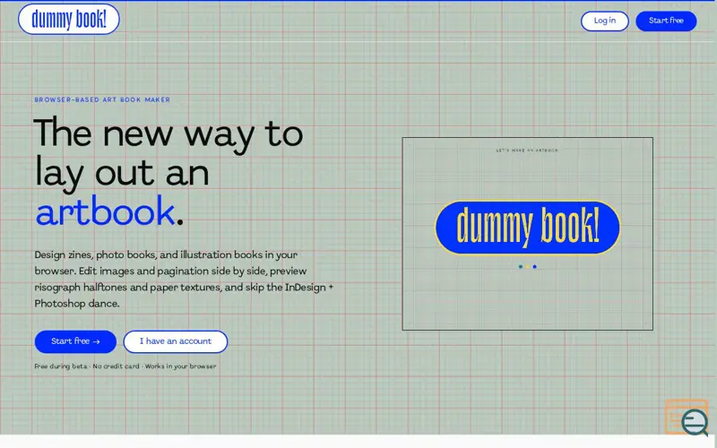Screenshot of dummy book!
