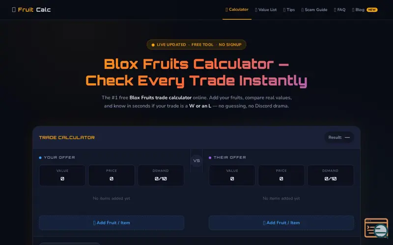 Screenshot of bloxfruitscalculator.net