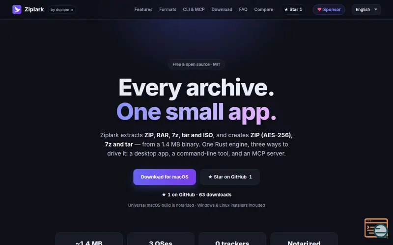 Screenshot of Ziplark
