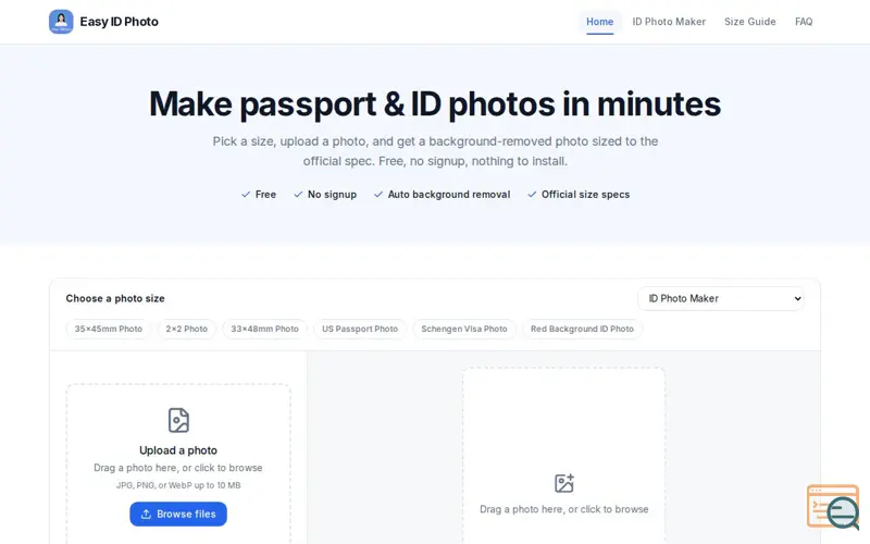 Screenshot of Easy ID Photo