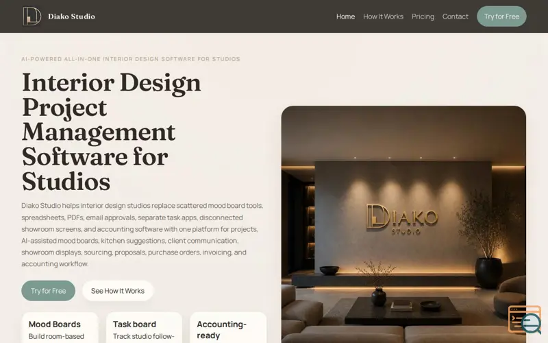 Screenshot of Diako Studio