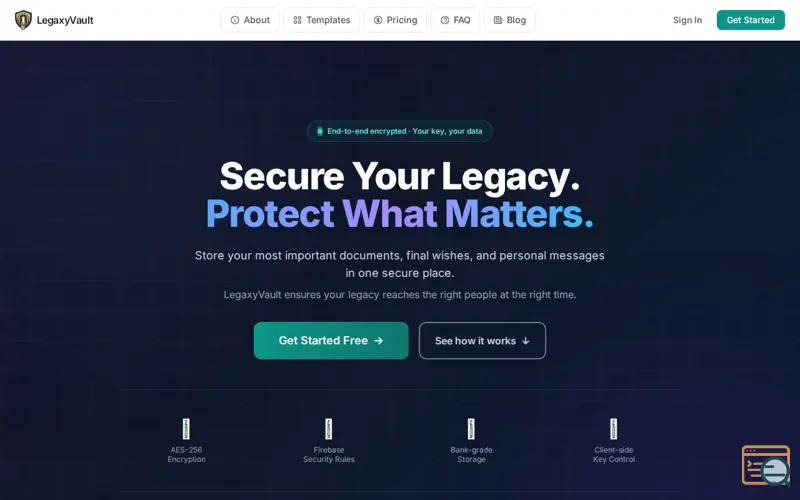 Screenshot of LegaxyVault