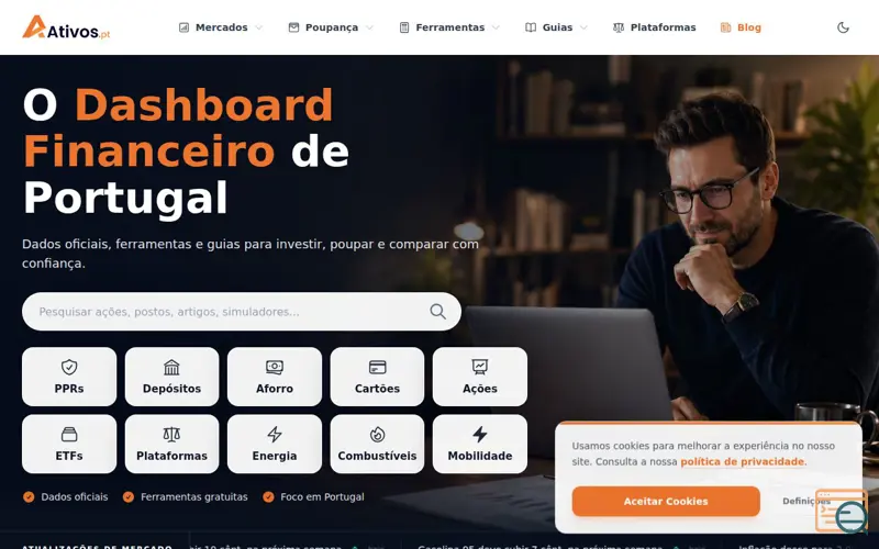 Screenshot of Ativos.pt