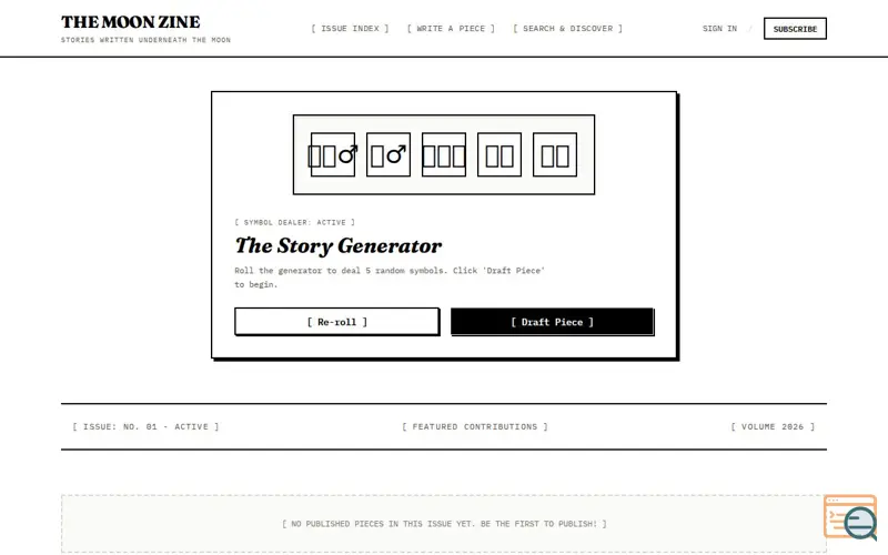 Screenshot of Moon-zine