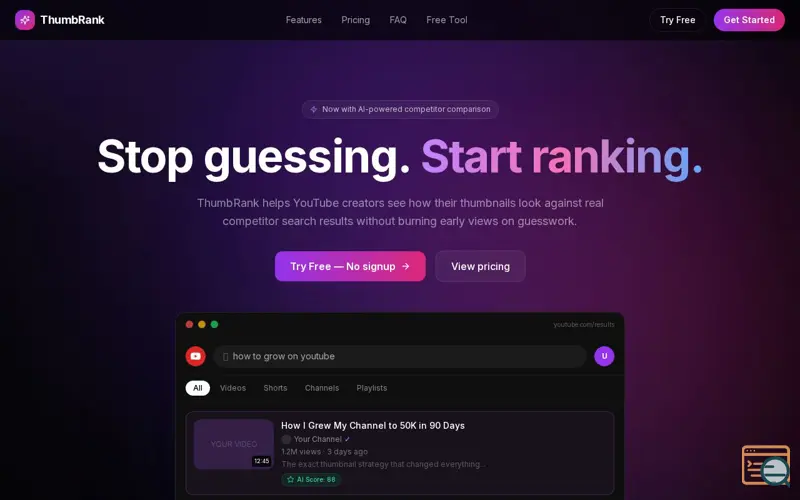 Screenshot of ThumbRank