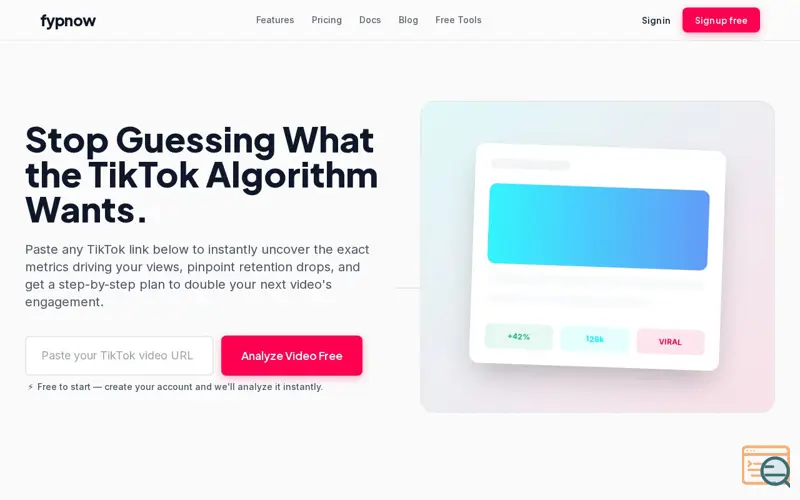 Screenshot of fypnow