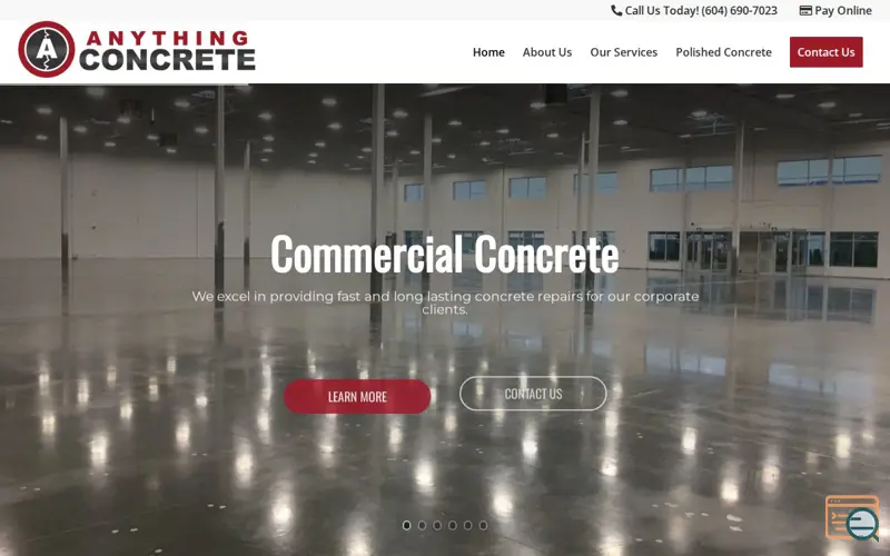 Screenshot of Anything Concrete Inc.