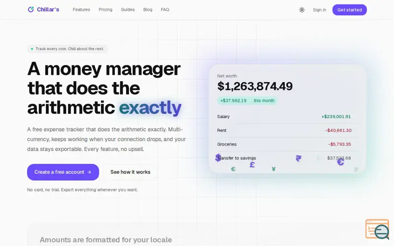 Screenshot of Chillar's - Free expense tracker, money manager & expense planner