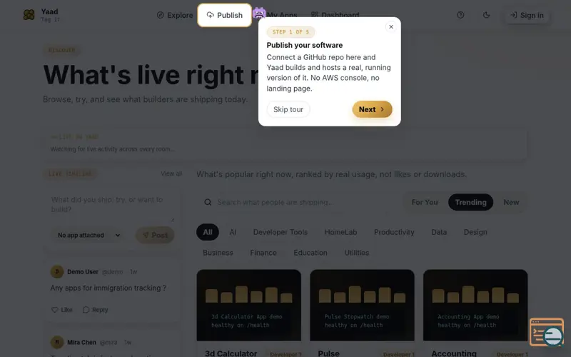 Screenshot of Yaadops
