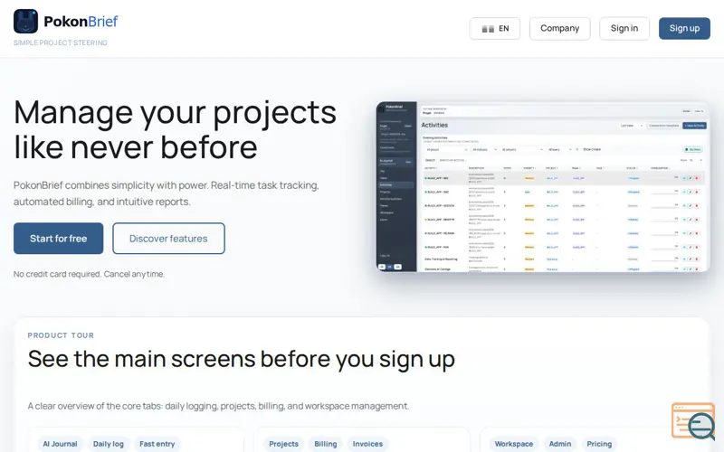 Screenshot of PokonBrief