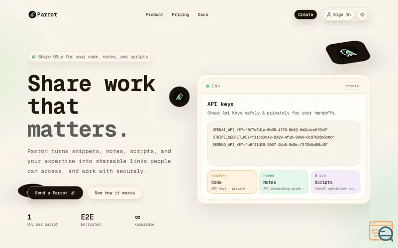 Screenshot of Parrot