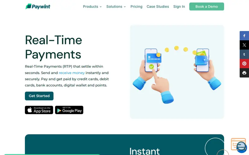 Screenshot of Paywint Real-Time Payments