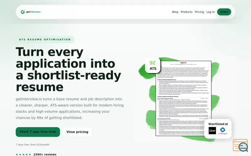 Screenshot of getinterview.io