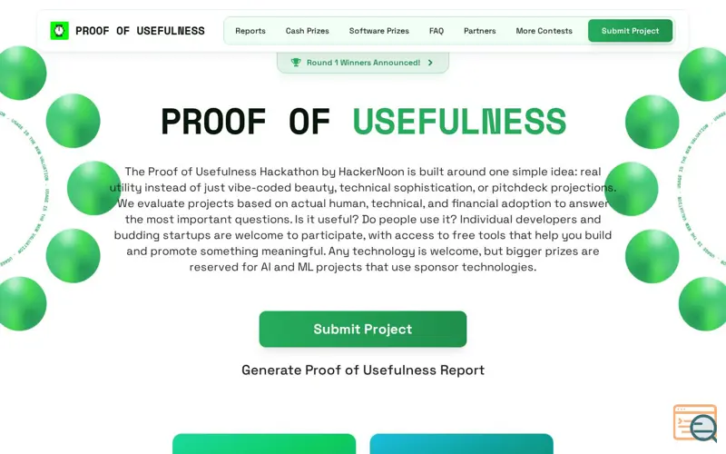 Screenshot of Proof of Usefulness