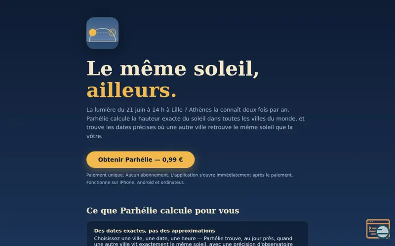 Screenshot of Parhélie