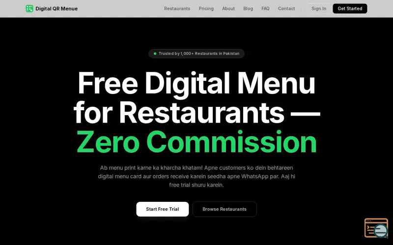 Screenshot of Digitalmenue.com