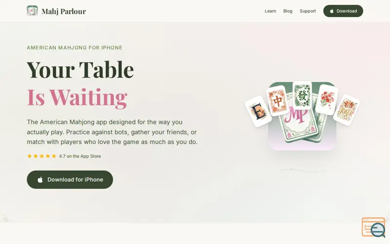 Screenshot of Mahj Parlour