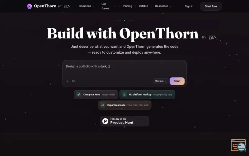 Screenshot of OpenThorn