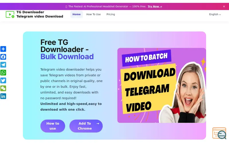 Screenshot of Telegram Video Downloader