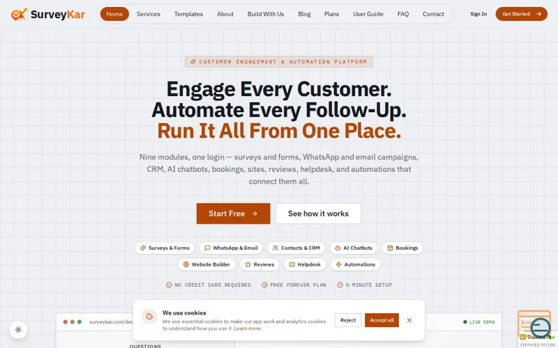 Screenshot of SurveyKar
