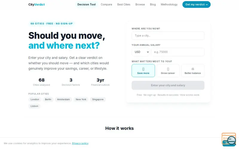 Screenshot of CityVerdict