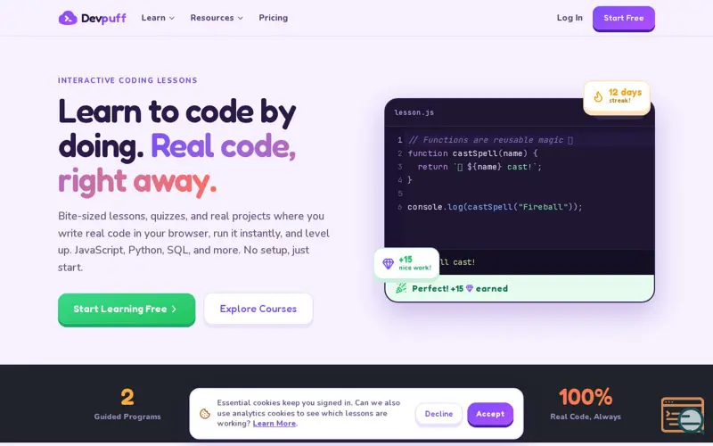 Screenshot of Devpuff
