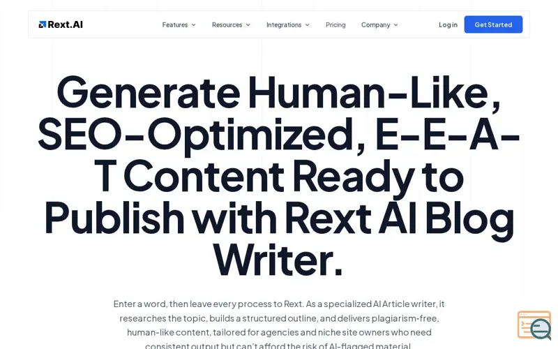 Screenshot of Rext AI
