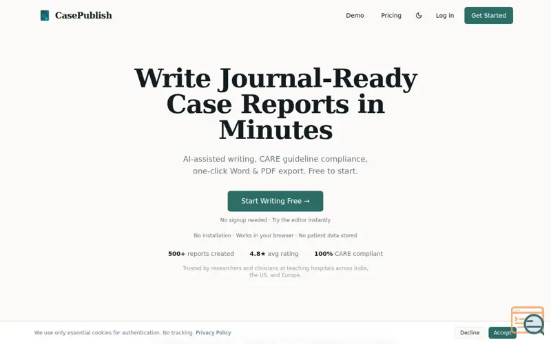 Screenshot of CasePublish