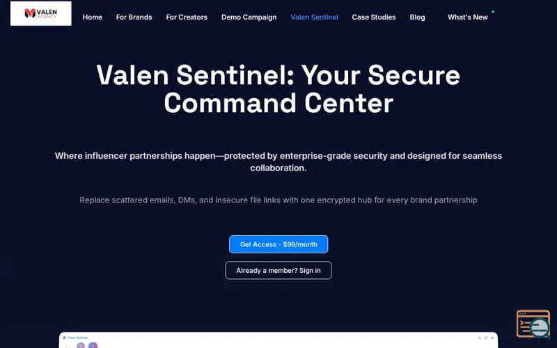 Screenshot of Valen Sentinel