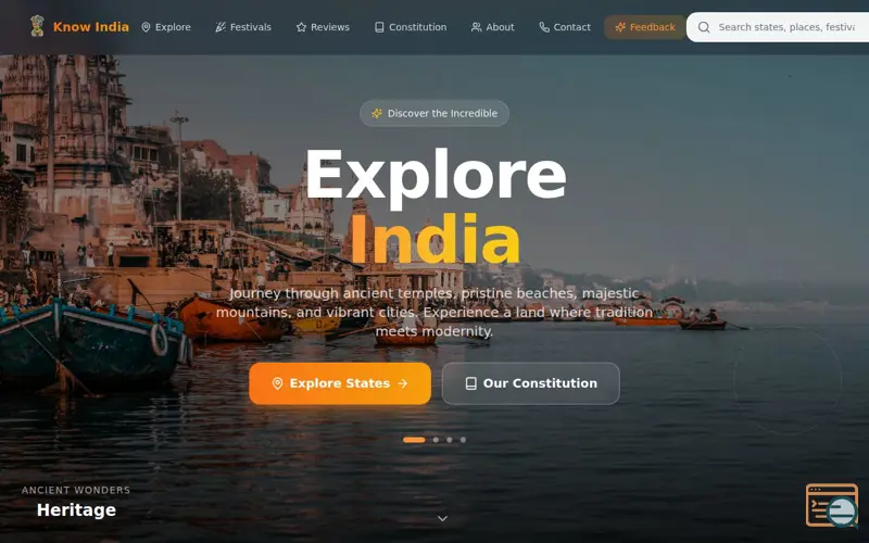 Screenshot of Know India