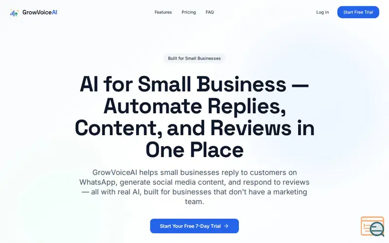 Screenshot of GrowVoice AI