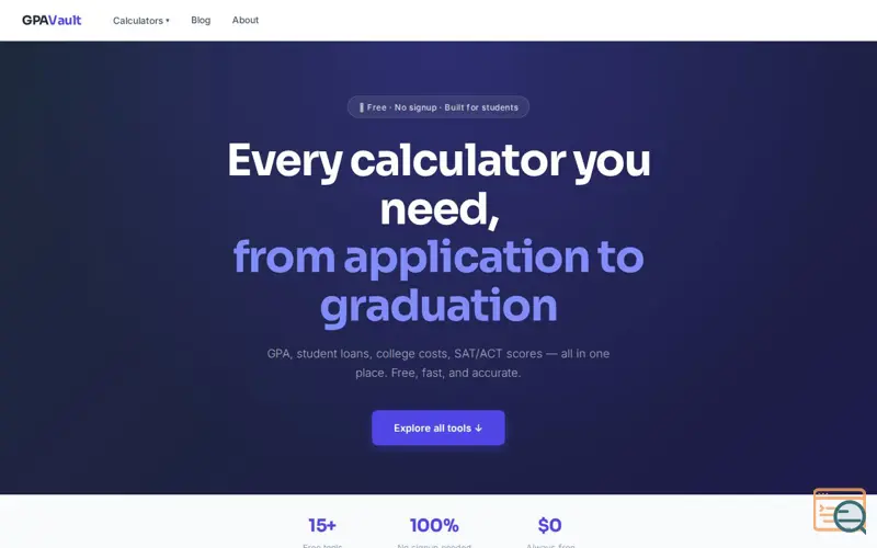 Screenshot of GPA Vault