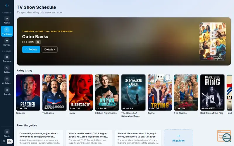 Screenshot of MovieSchedule