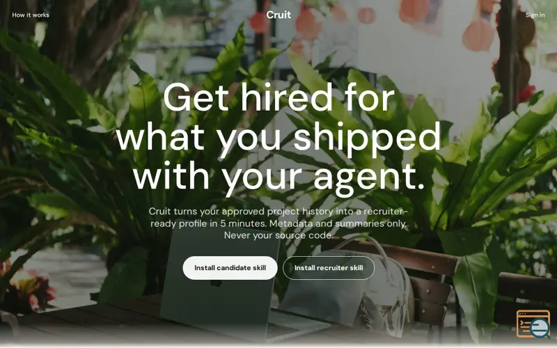 Screenshot of Cruit