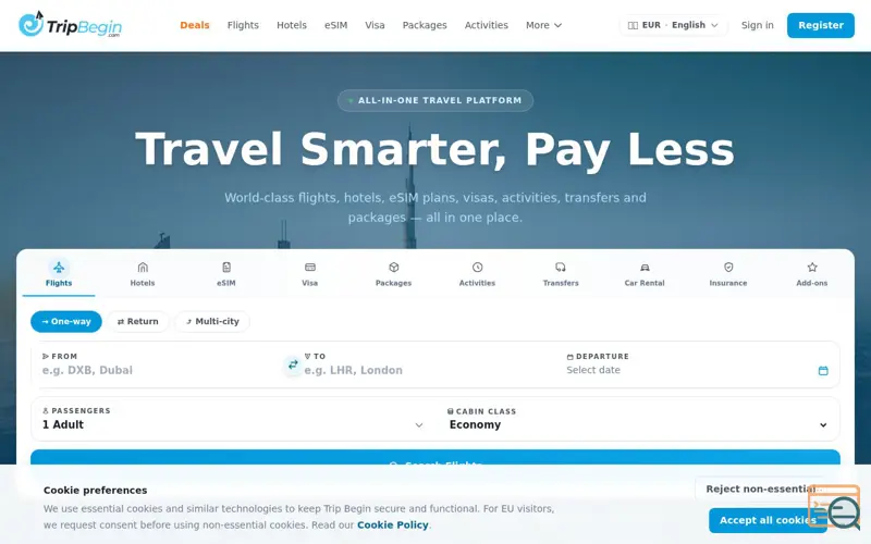 Screenshot of Trip Begin