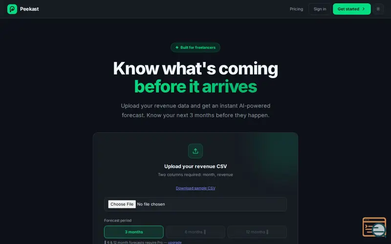 Screenshot of Peekast