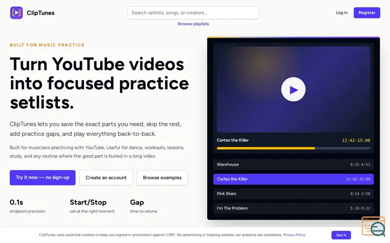 Screenshot of Cliptunes