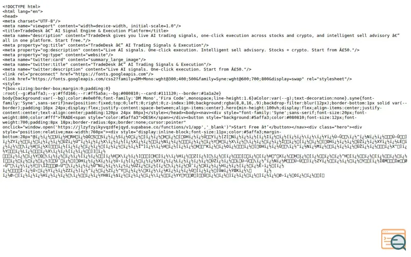 Screenshot of TradeDesk, a launch using Deno Deploy