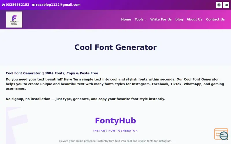 Screenshot of fonty hub