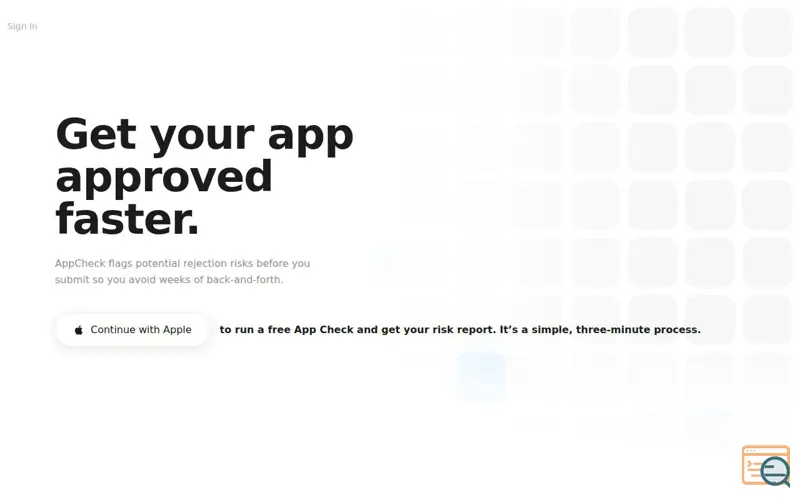 Screenshot of AppCheck