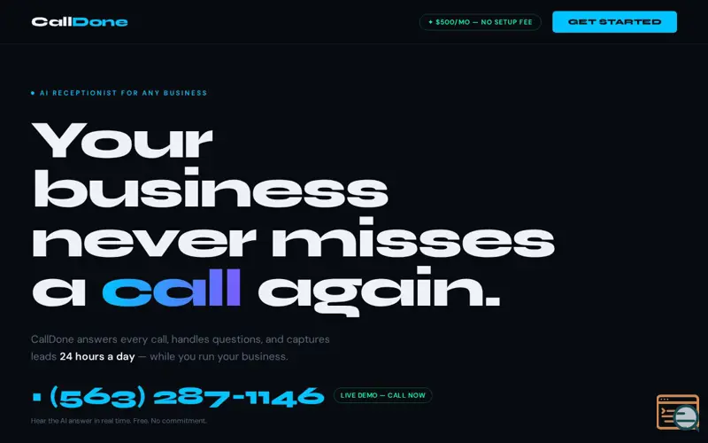 Screenshot of CallDone 