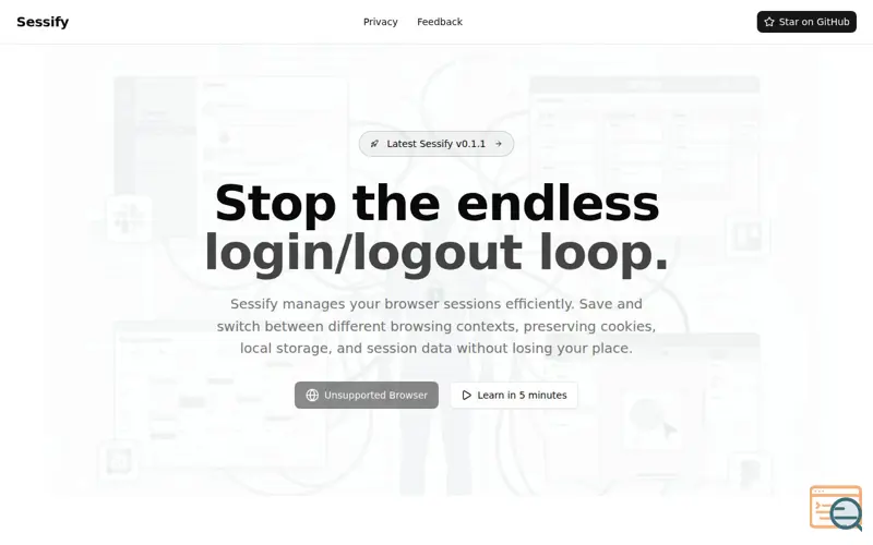 Screenshot of Sessify