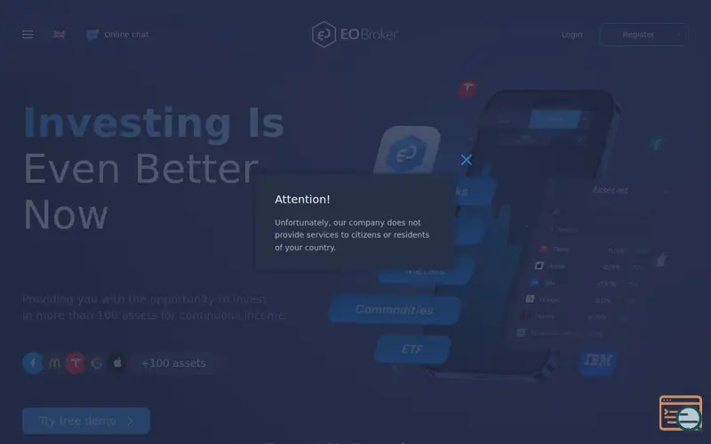 Screenshot of EOBroker, a launch using MyWOT