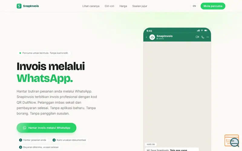 Screenshot of SnapInvois