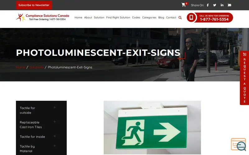Screenshot of Photoluminescent Exit Signs