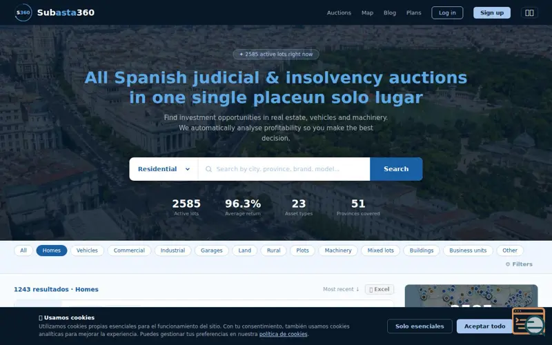 Screenshot of Subasta360