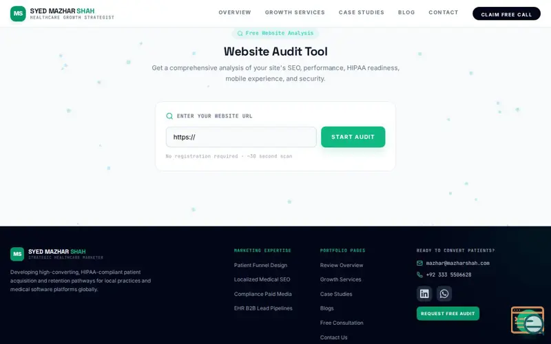 Screenshot of Free SEO Audit Tool