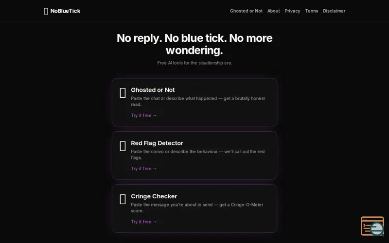 Screenshot of NoBlueTick