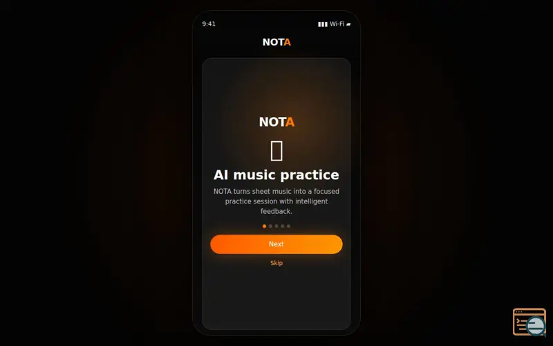Screenshot of NOTA