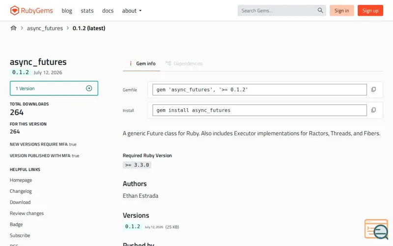 Screenshot of AsyncFutures
